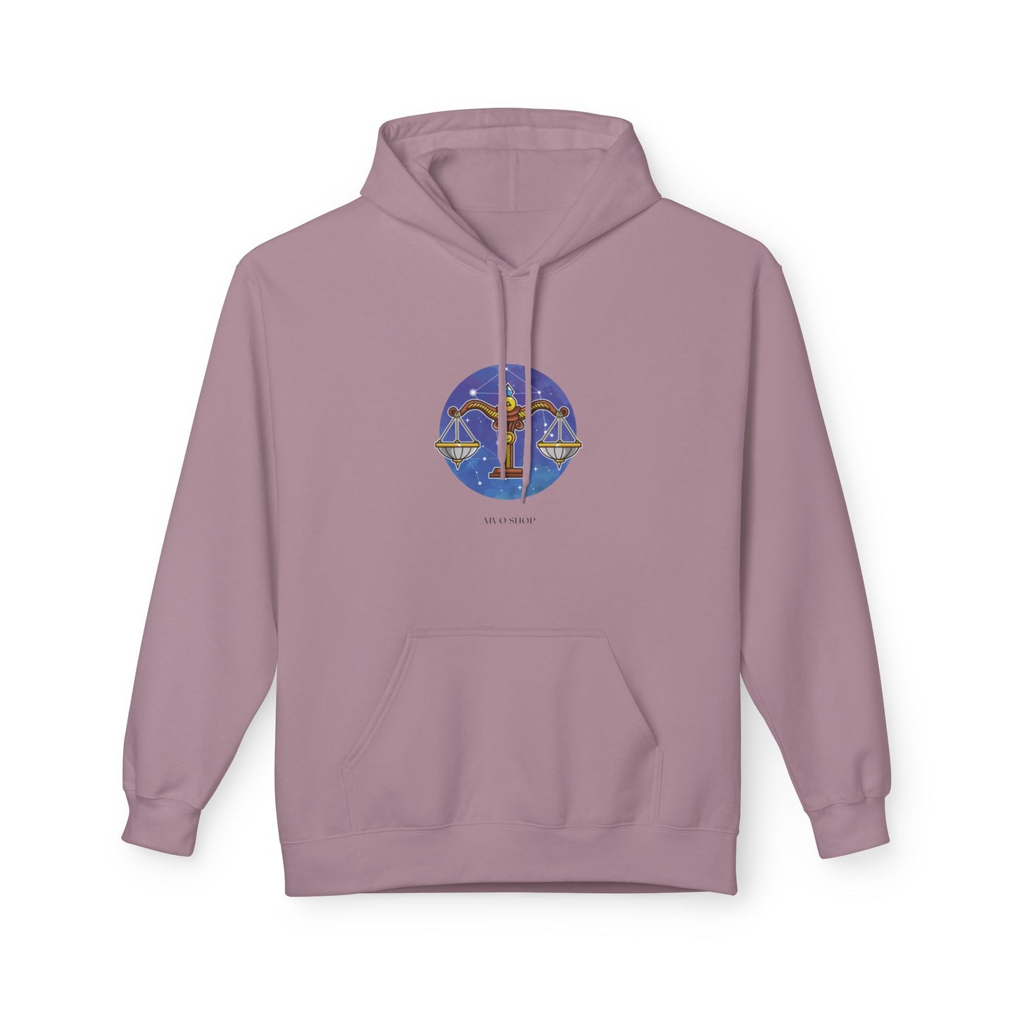 Libra Zodiac Fleece Hoodie - Astrology Lover's Midweight Sweatshirt