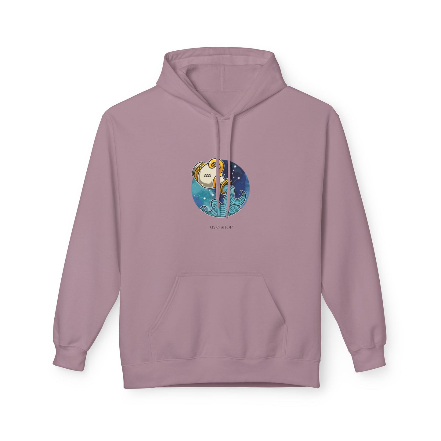 Aquarius Zodiac Fleece Hoodie - Softstyle for Astrology Lovers