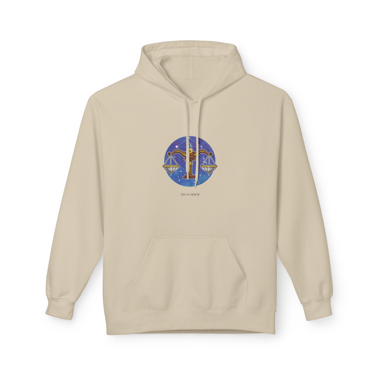 Libra Zodiac Fleece Hoodie - Astrology Lover's Midweight Sweatshirt
