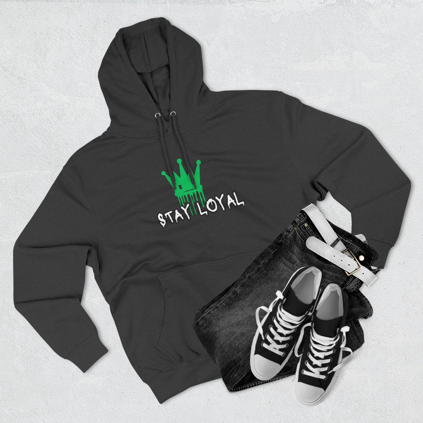 Stay Loyal Three-Panel Fleece Hoodie - Casual Comfort Apparel