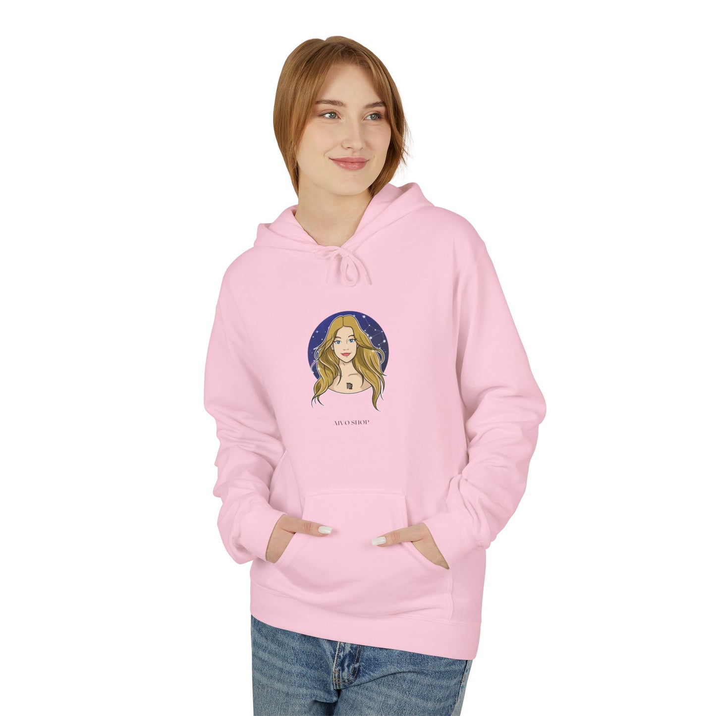 Virgo Zodiac Hoodie - Softstyle Unisex Fleece with Astrological Design
