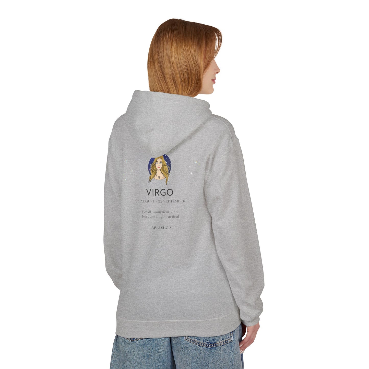 Virgo Zodiac Hoodie - Softstyle Unisex Fleece with Astrological Design