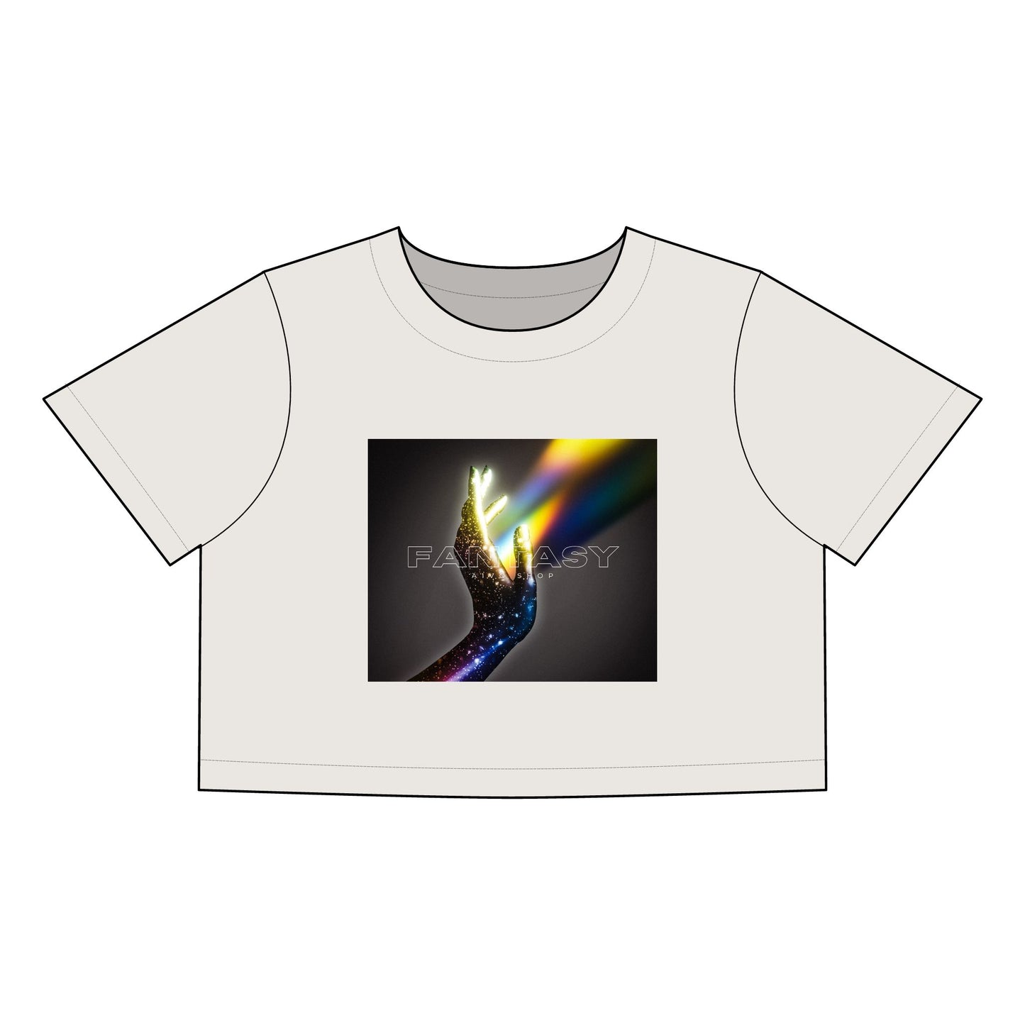 Galaxy Hand Women's Heavy Faded Crop Tee - Trendy Casual Top