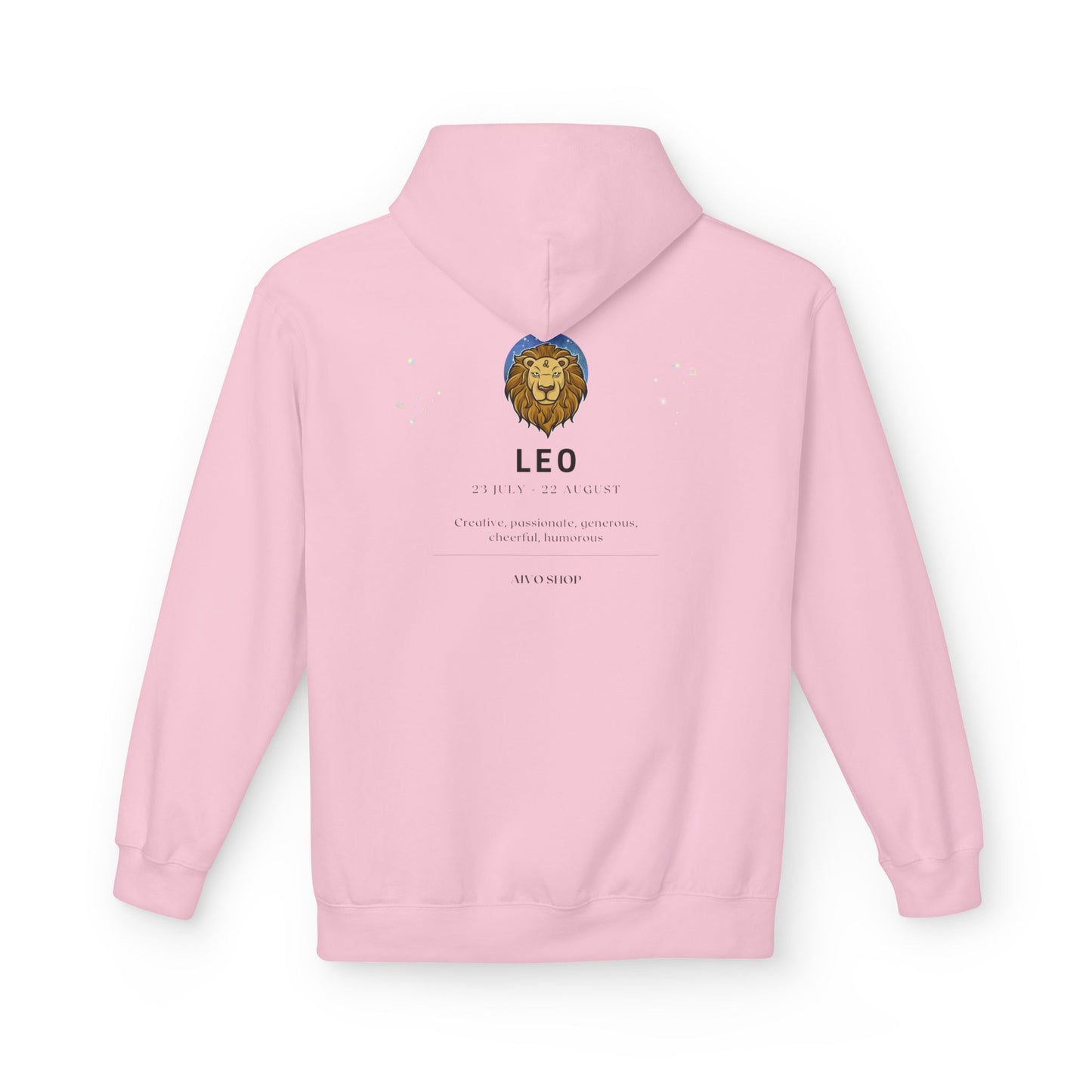 Leo Zodiac Hoodie - Unisex Midweight Fleece with Lion Design
