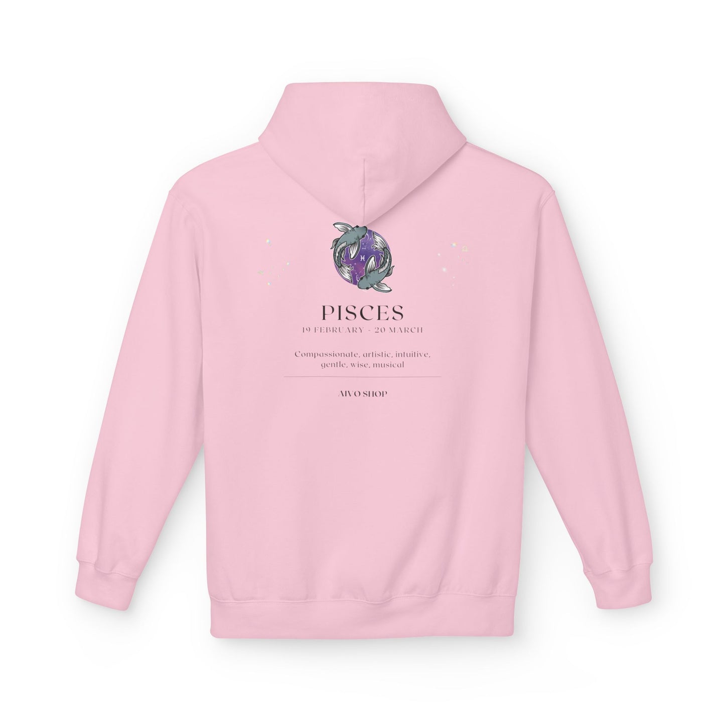 Pisces Zodiac Hoodie - Unisex Midweight Fleece, Astrological Design