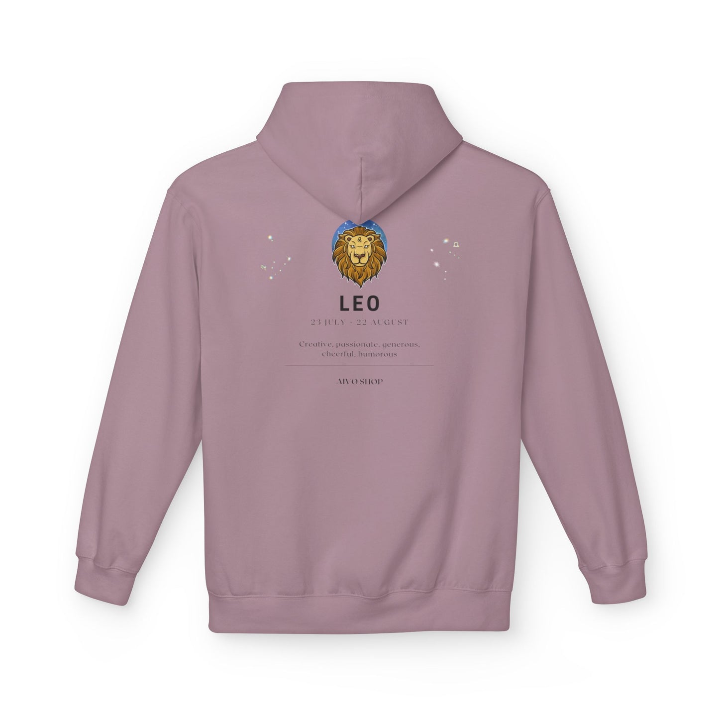 Leo Zodiac Hoodie - Unisex Midweight Fleece with Lion Design