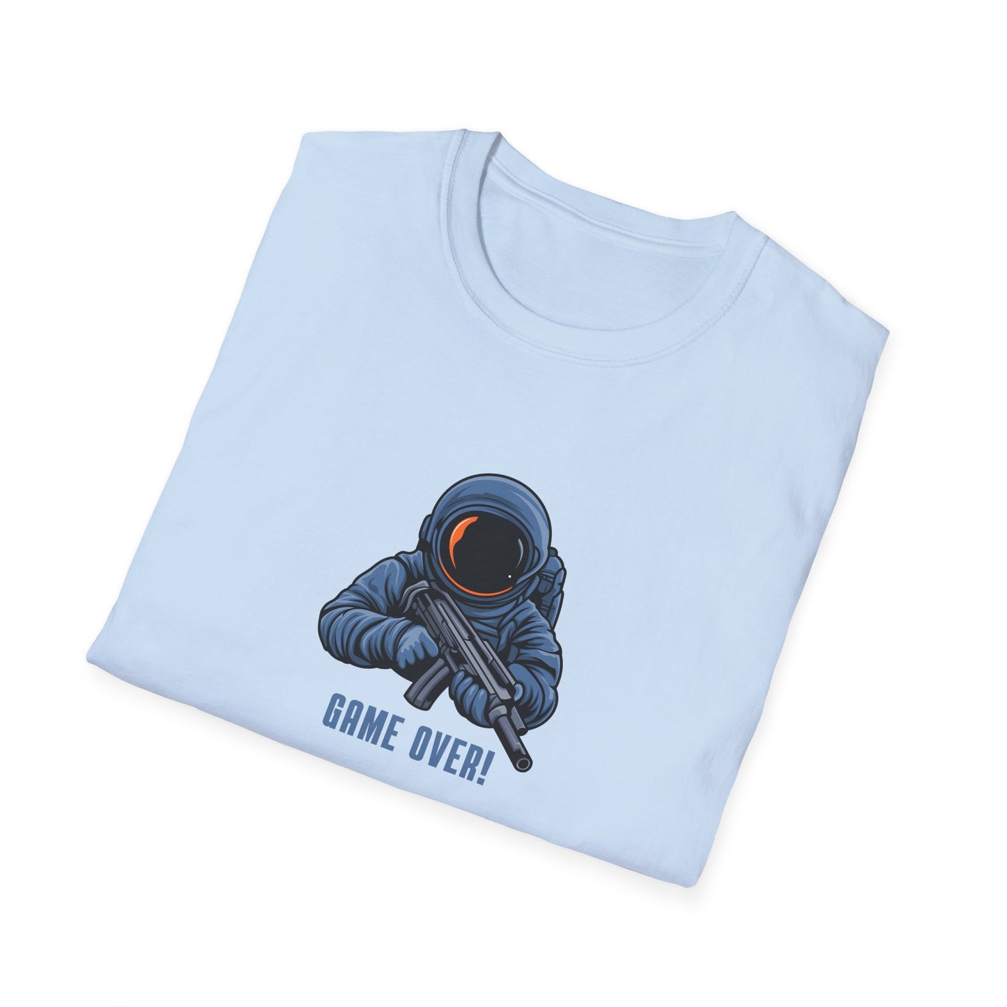 Game Over Astronaut Unisex Softstyle T-Shirt - Fun Casual Tee for Gamers
