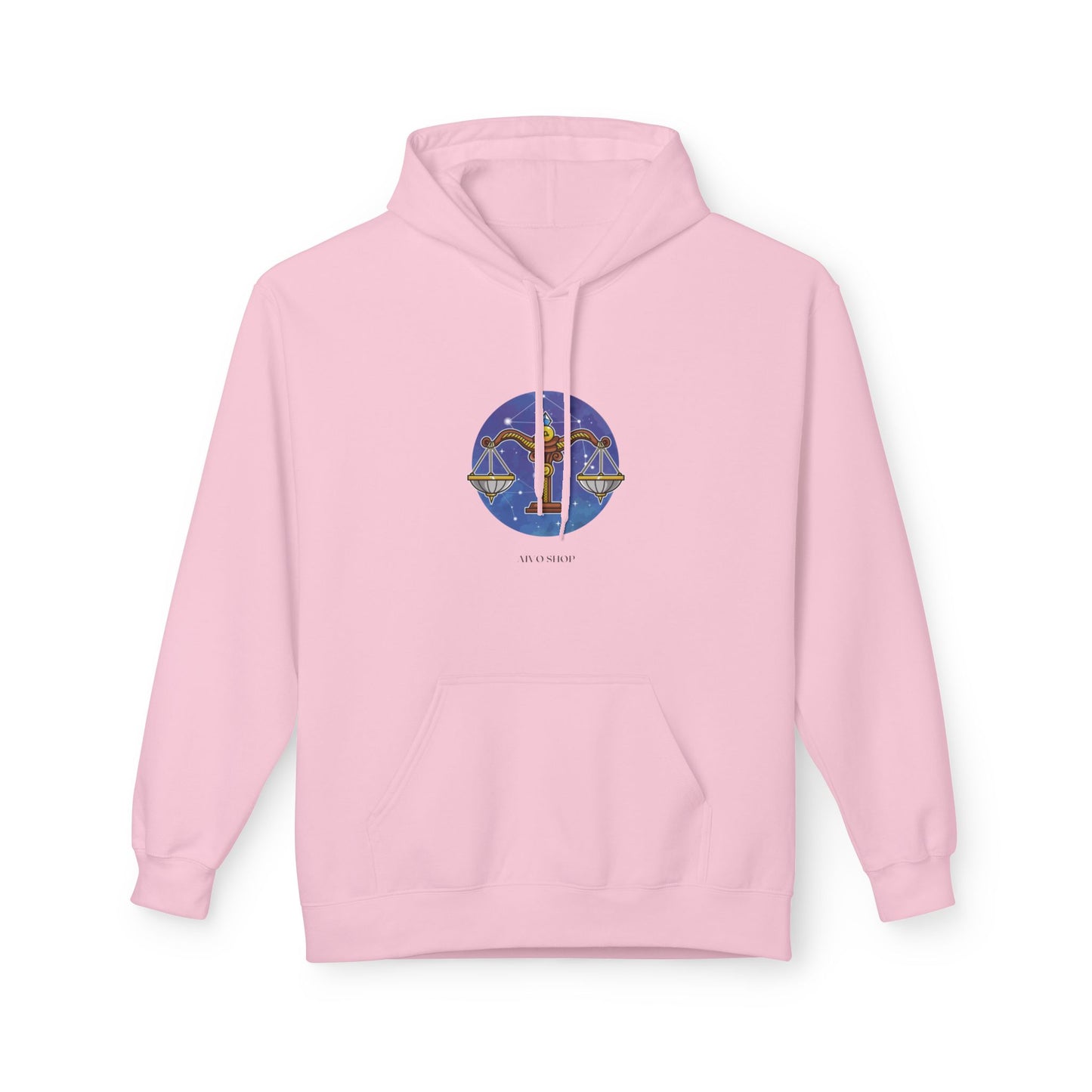 Libra Zodiac Fleece Hoodie - Astrology Lover's Midweight Sweatshirt