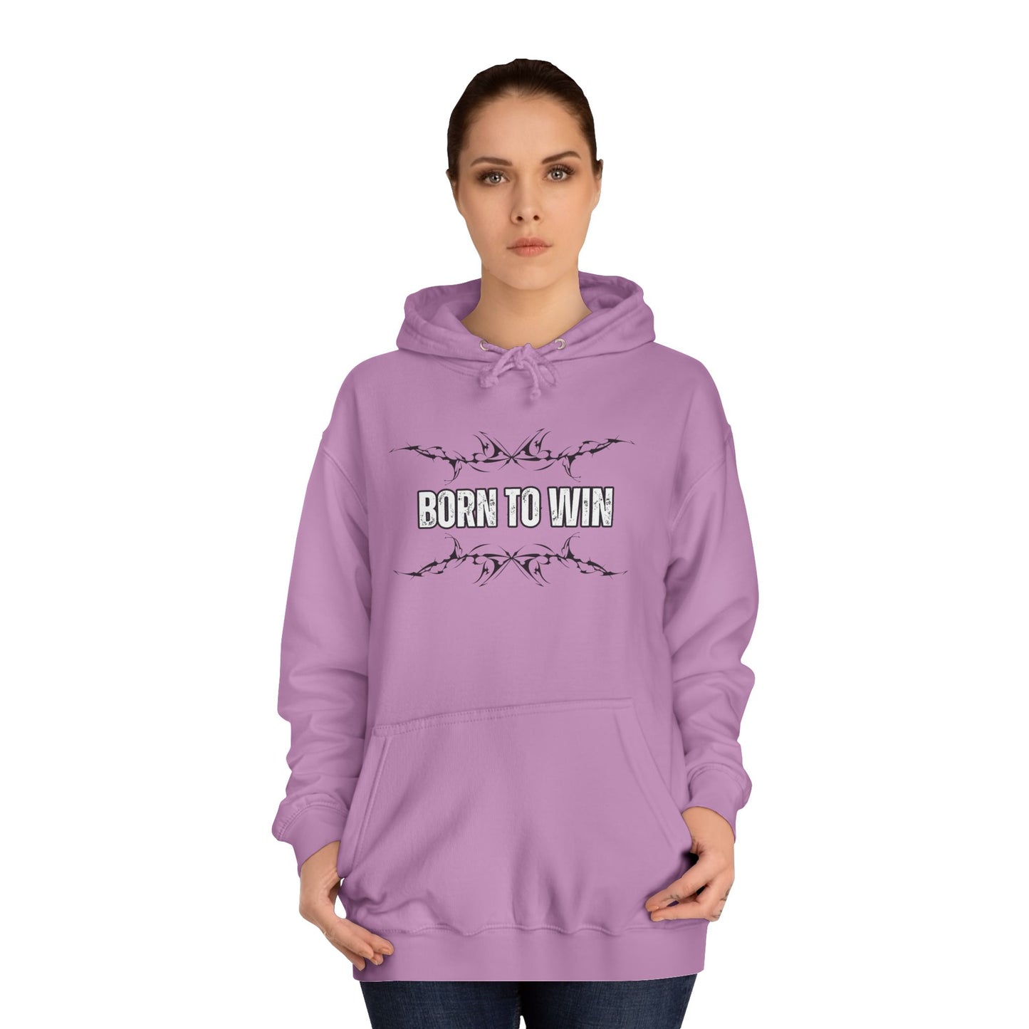 Born To Win Unisex College Hoodie - Motivational Sweatshirt for Students and Athletes