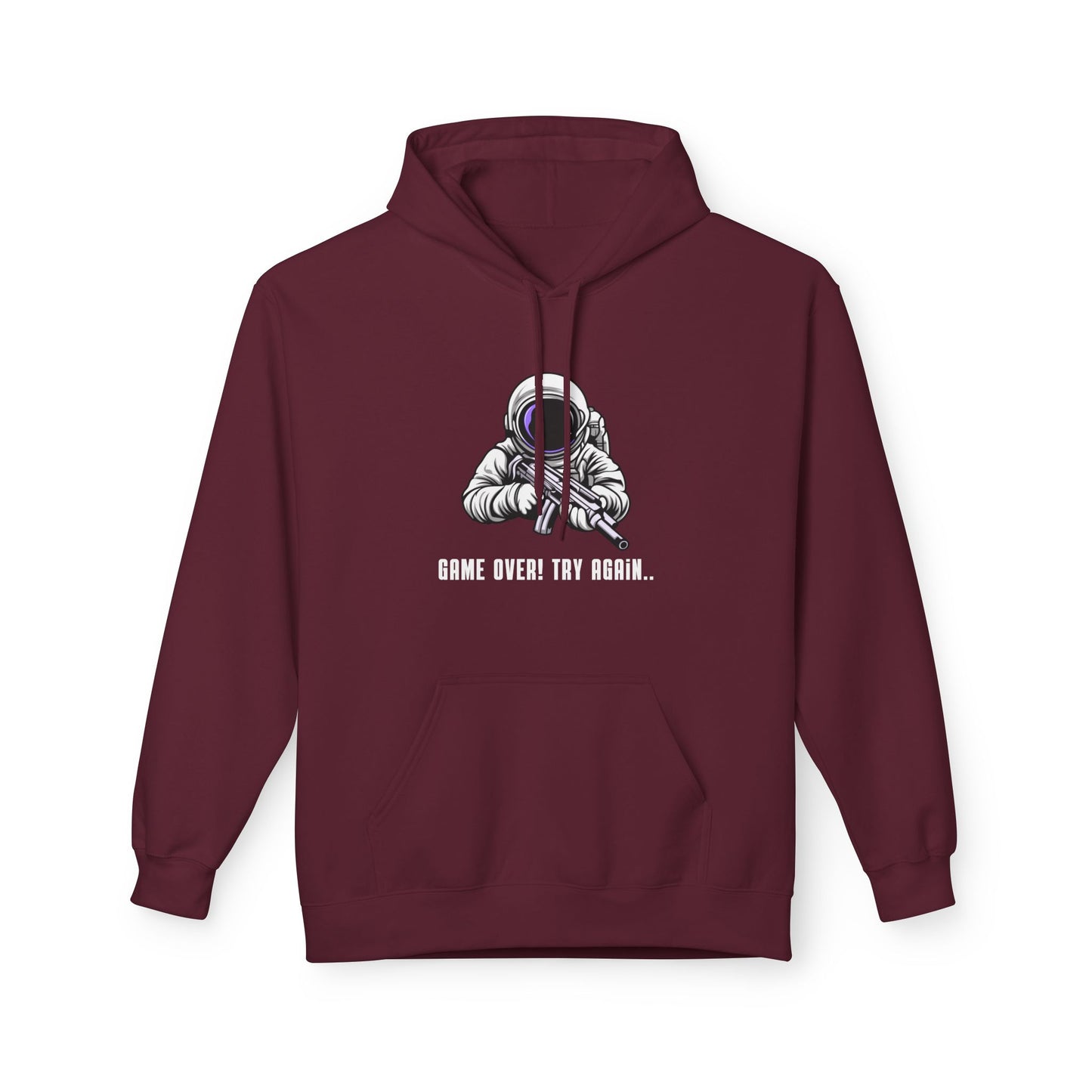 Game Over Astronaut Hoodie - Unisex Midweight Softstyle Fleece