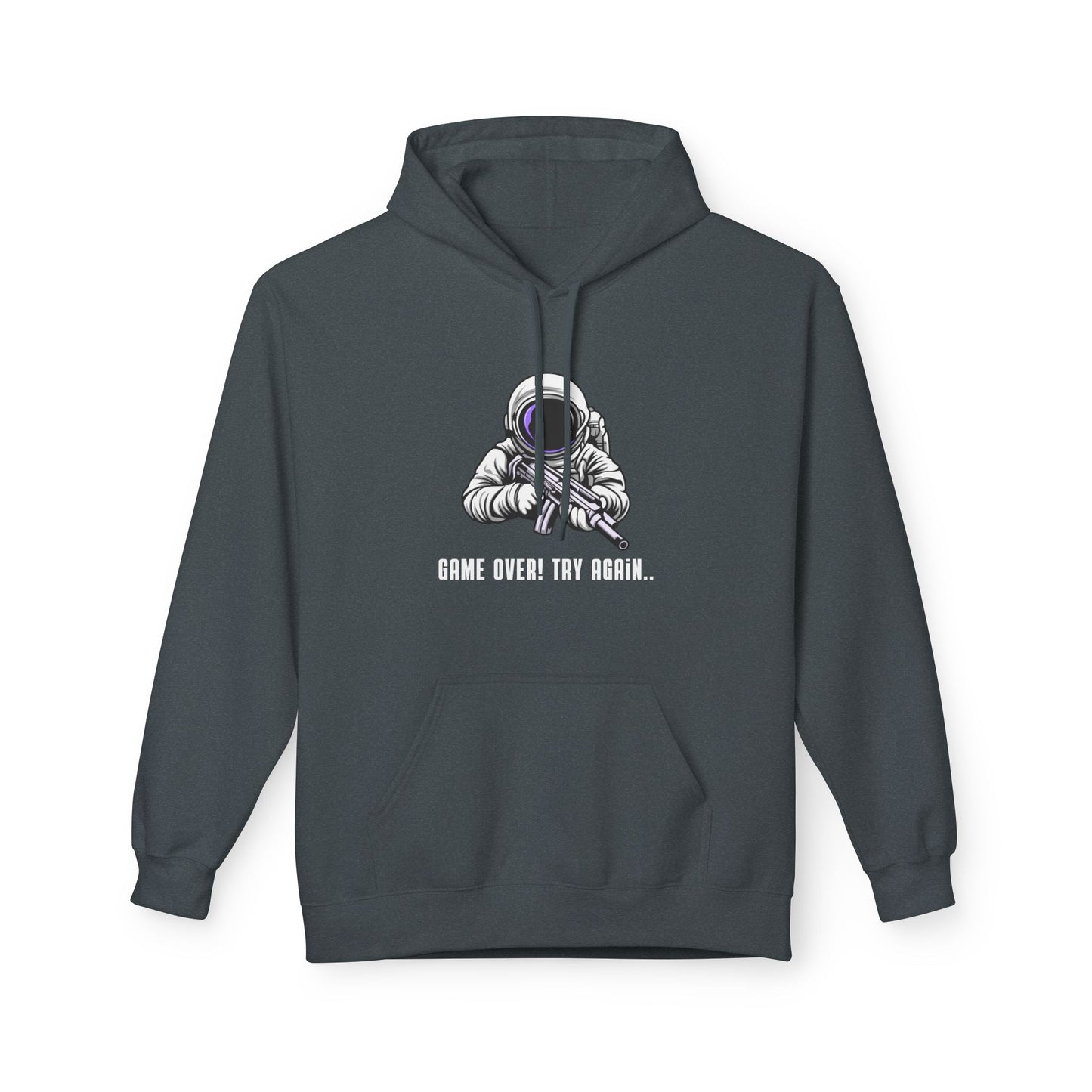 Game Over Astronaut Hoodie - Unisex Midweight Softstyle Fleece