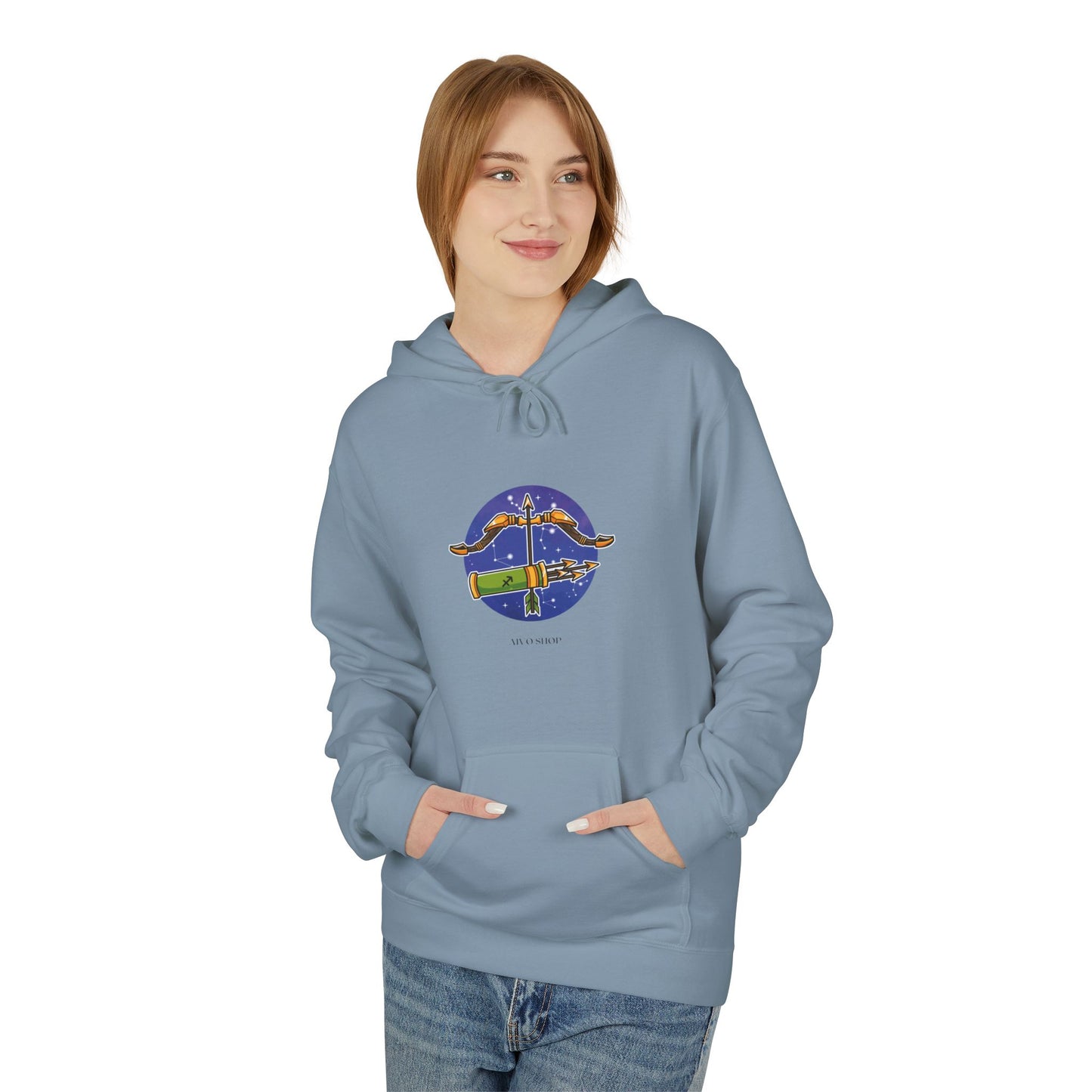 Sagittarius Zodiac Hoodie - Unisex Midweight Softstyle Fleece