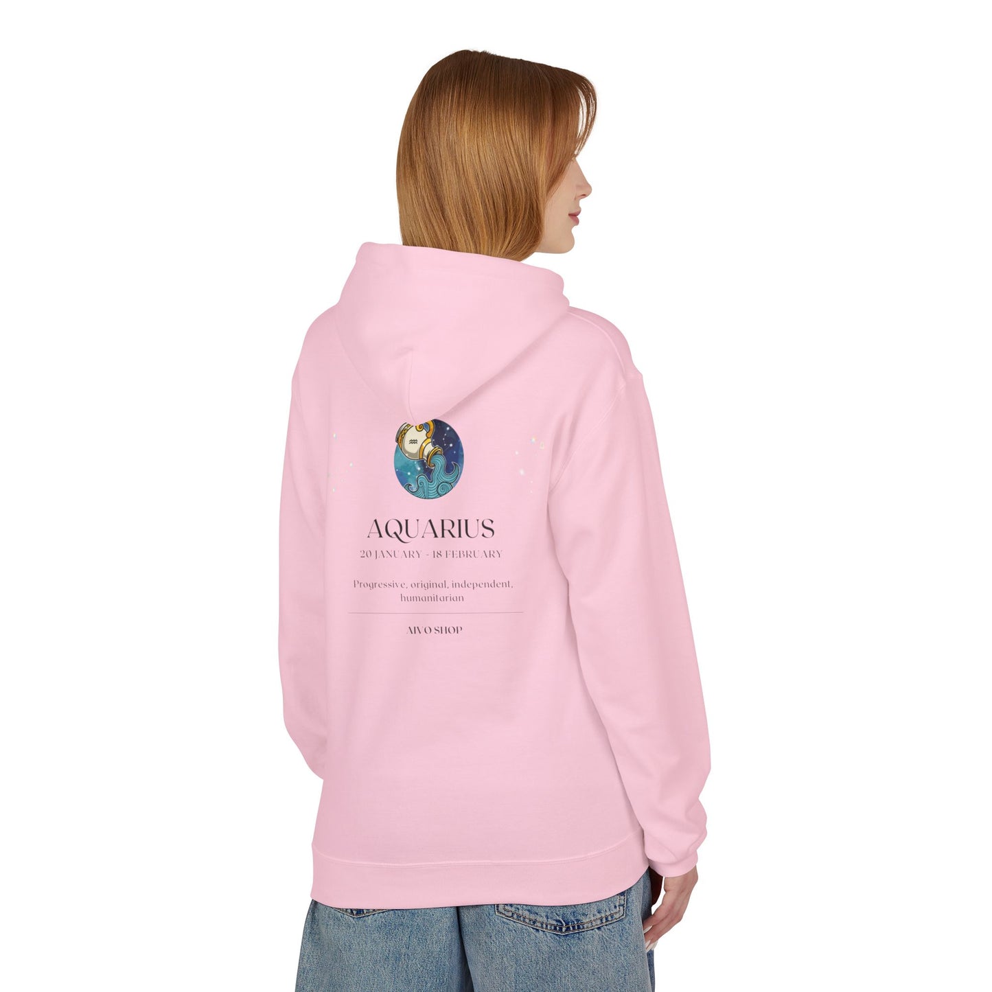 Aquarius Zodiac Fleece Hoodie - Softstyle for Astrology Lovers