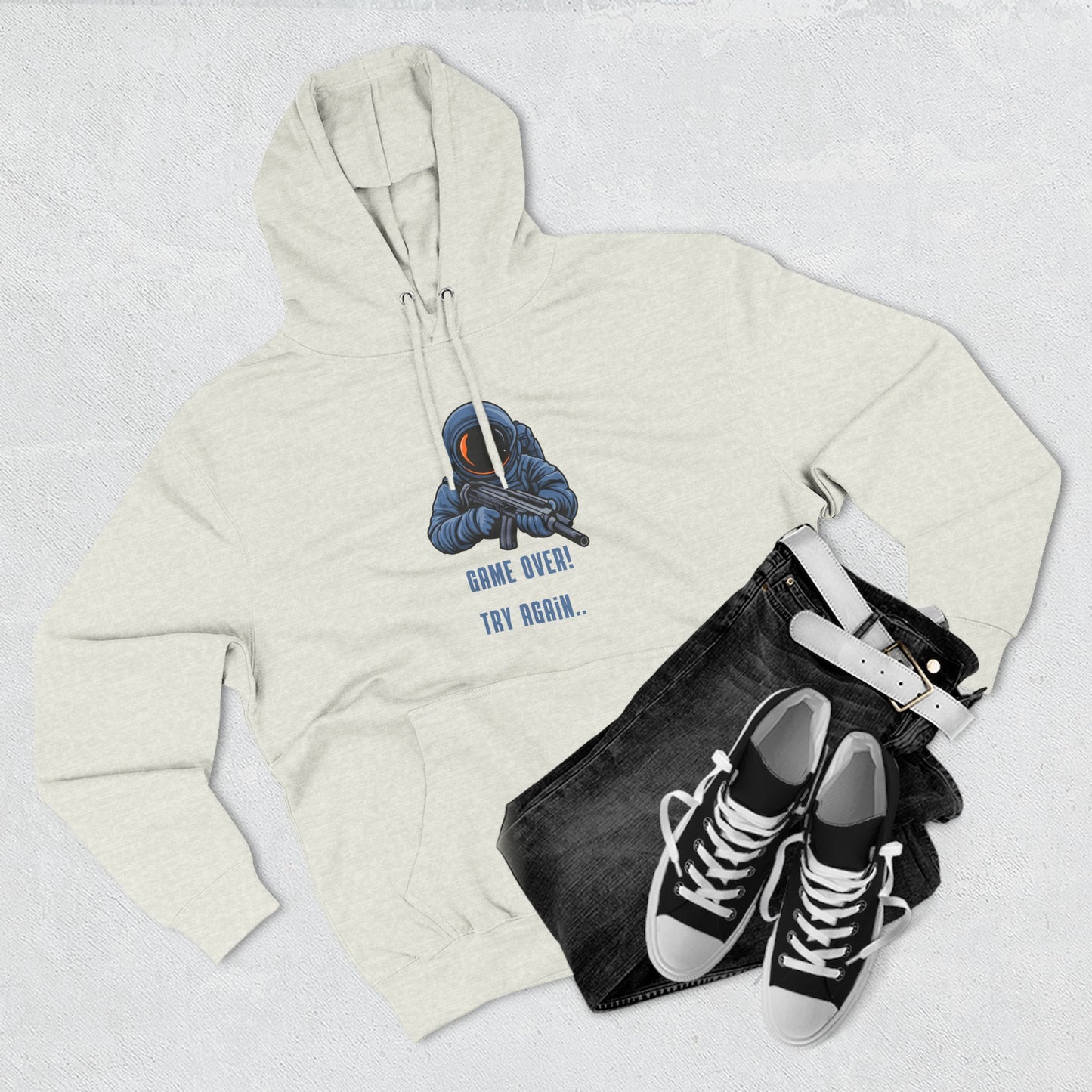 Game Over Fleece Hoodie | Try Again Casual Wear