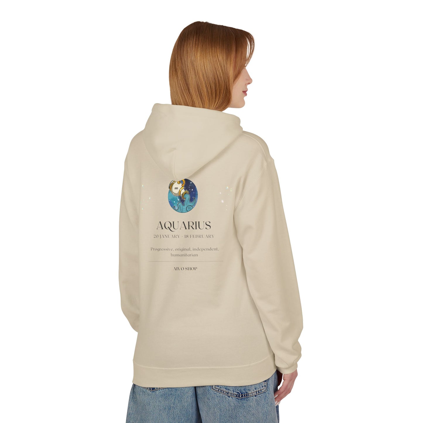 Aquarius Zodiac Fleece Hoodie - Softstyle for Astrology Lovers