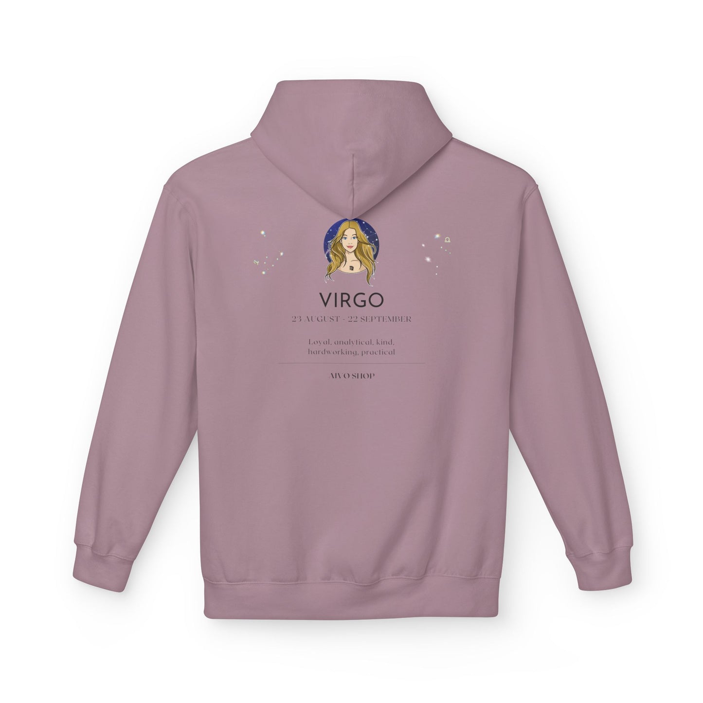 Virgo Zodiac Hoodie - Softstyle Unisex Fleece with Astrological Design