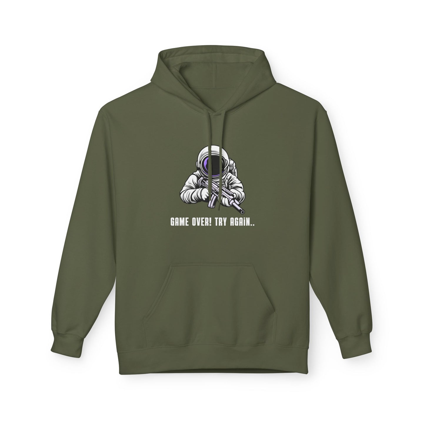 Game Over Astronaut Hoodie - Unisex Midweight Softstyle Fleece