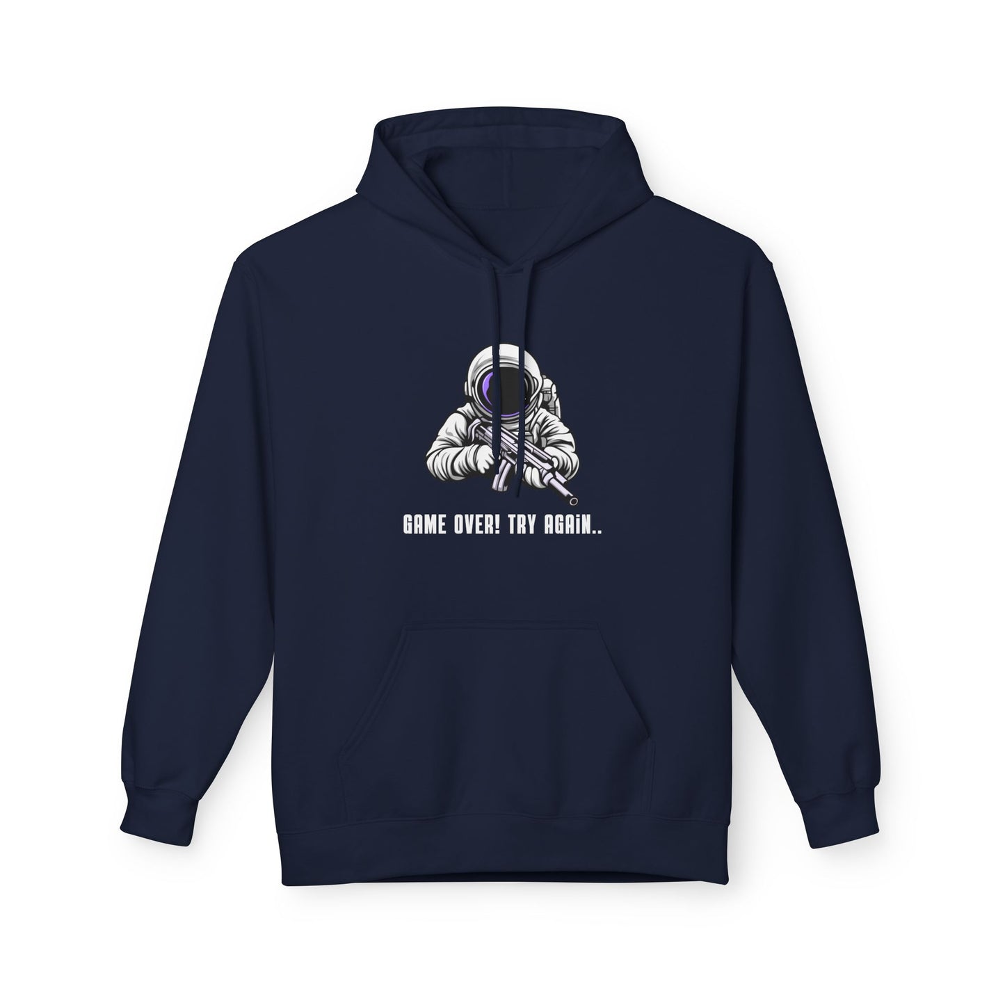 Game Over Astronaut Hoodie - Unisex Midweight Softstyle Fleece