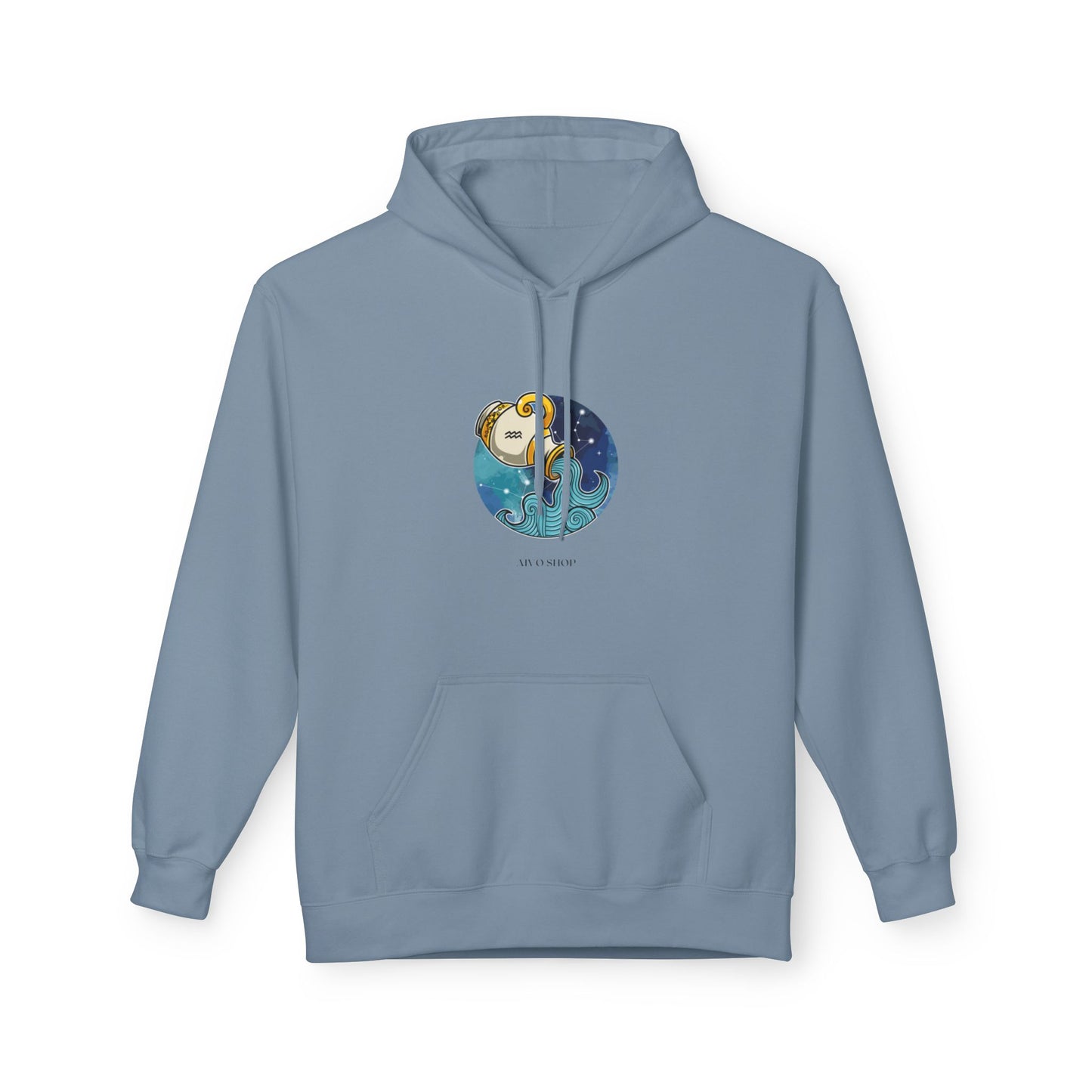 Aquarius Zodiac Fleece Hoodie - Softstyle for Astrology Lovers