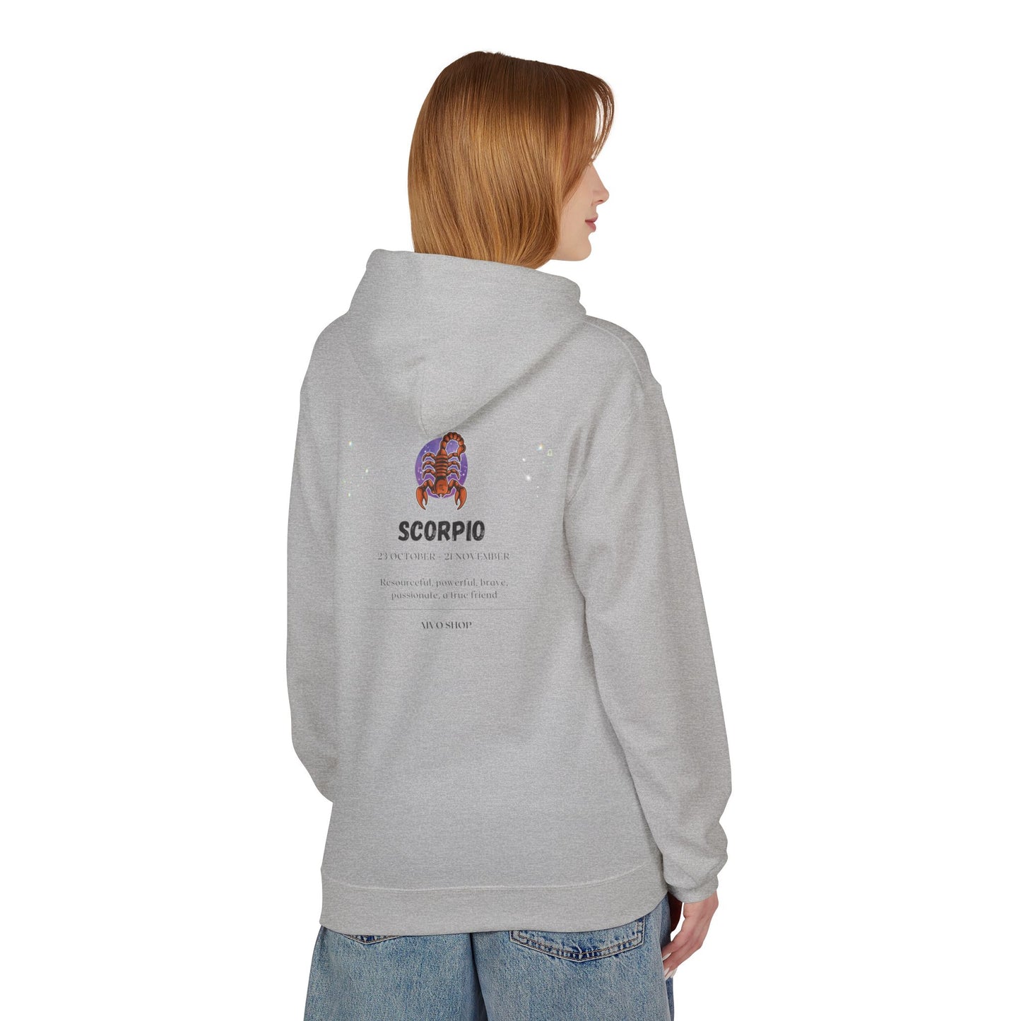 Scorpio Zodiac Fleece Hoodie - Midweight Softstyle for Astrology Lovers