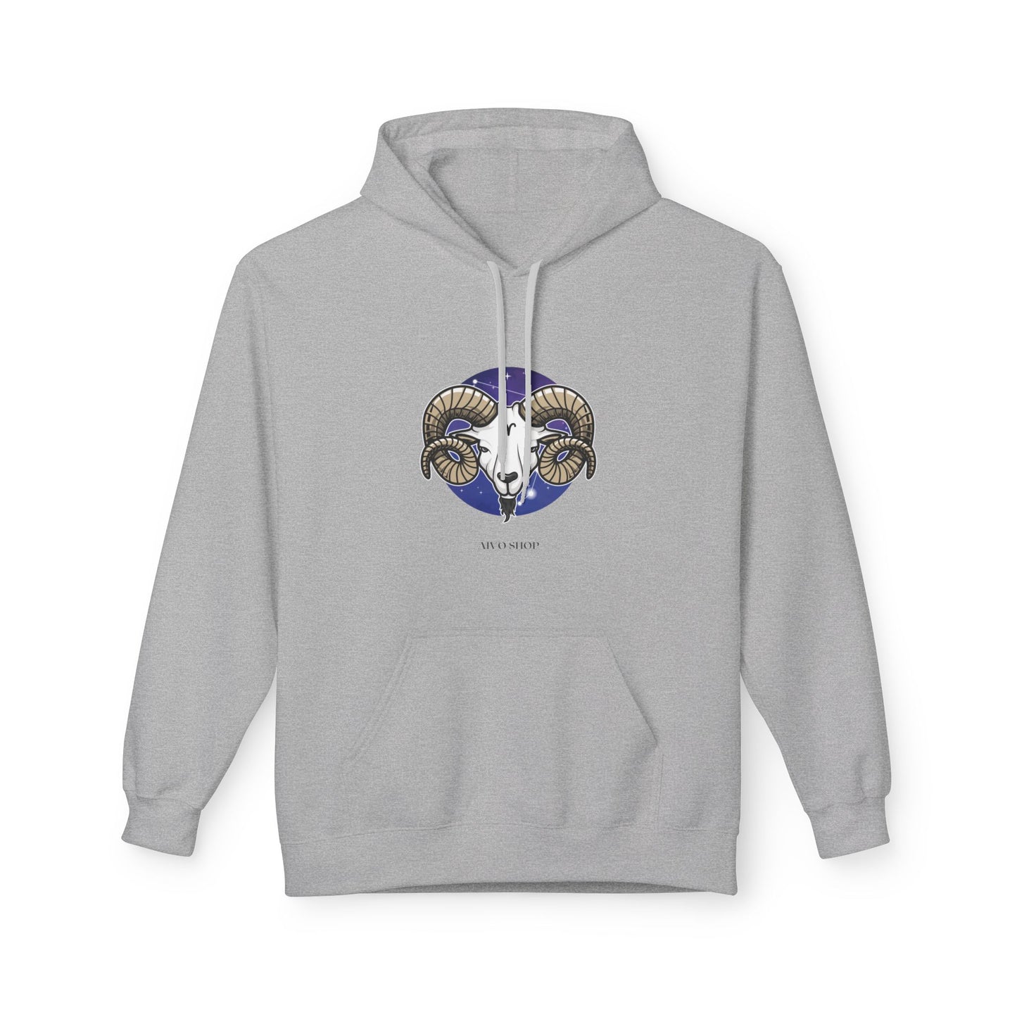 Aries Zodiac Fleece Hoodie - Midweight Softstyle | Astrology Gift for March-April Birthdays