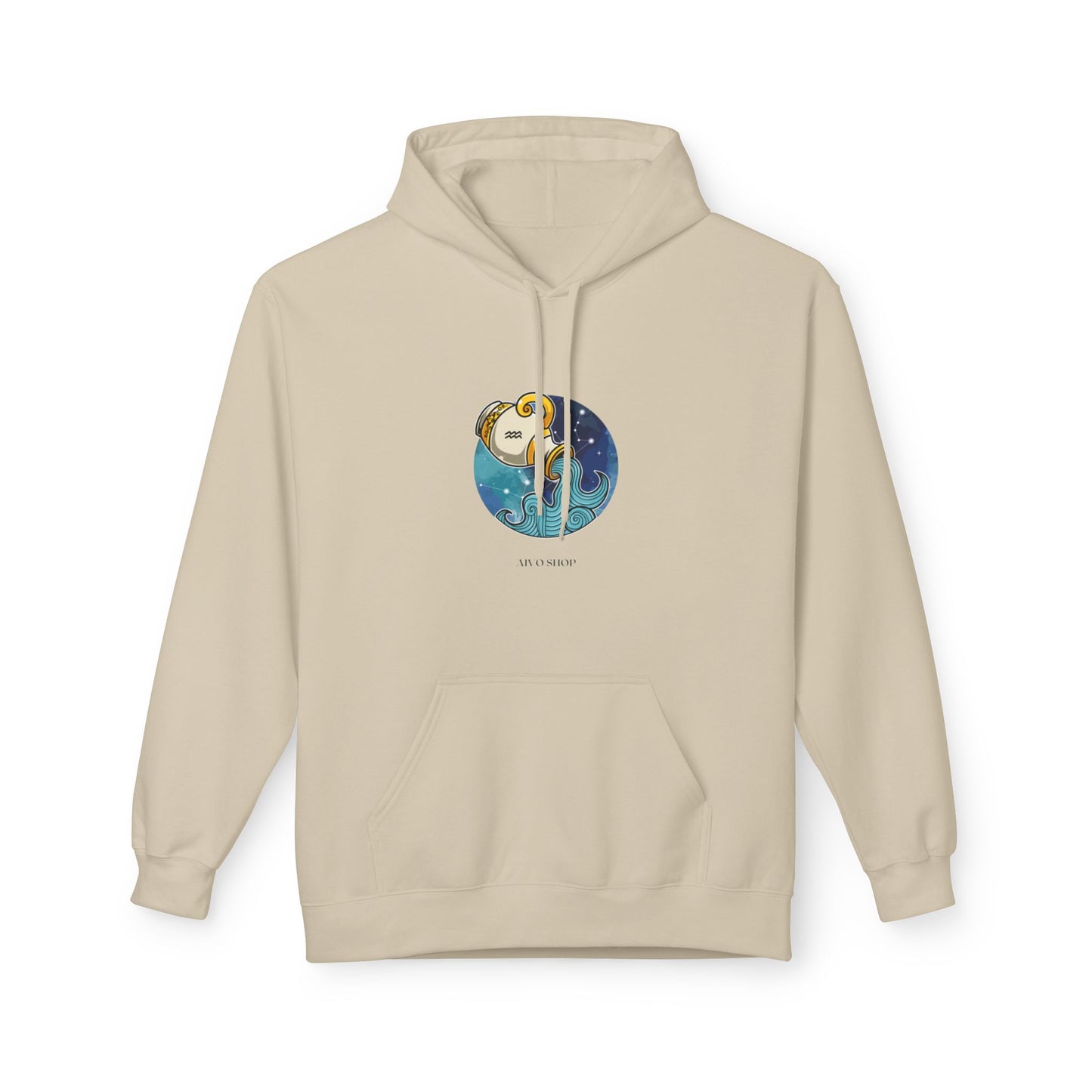 Aquarius Zodiac Fleece Hoodie - Softstyle for Astrology Lovers