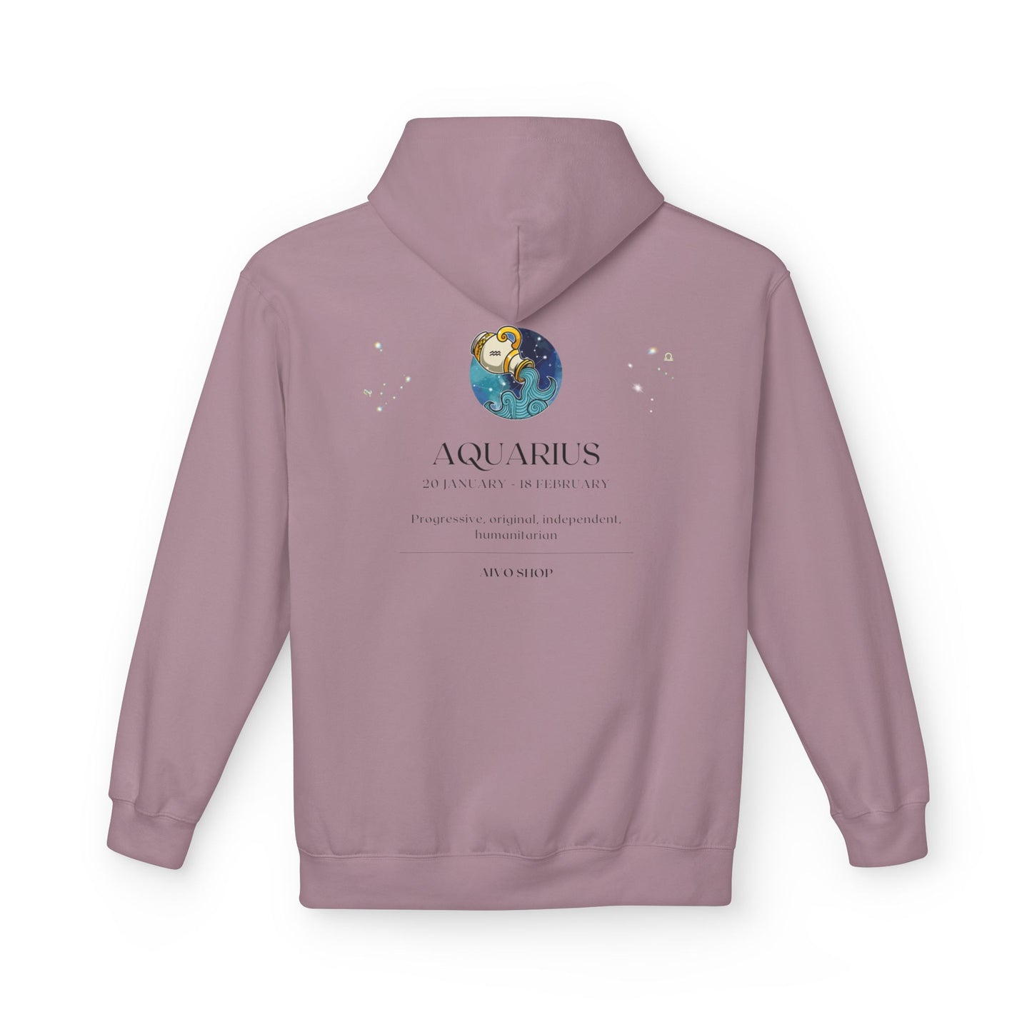 Aquarius Zodiac Fleece Hoodie - Softstyle for Astrology Lovers