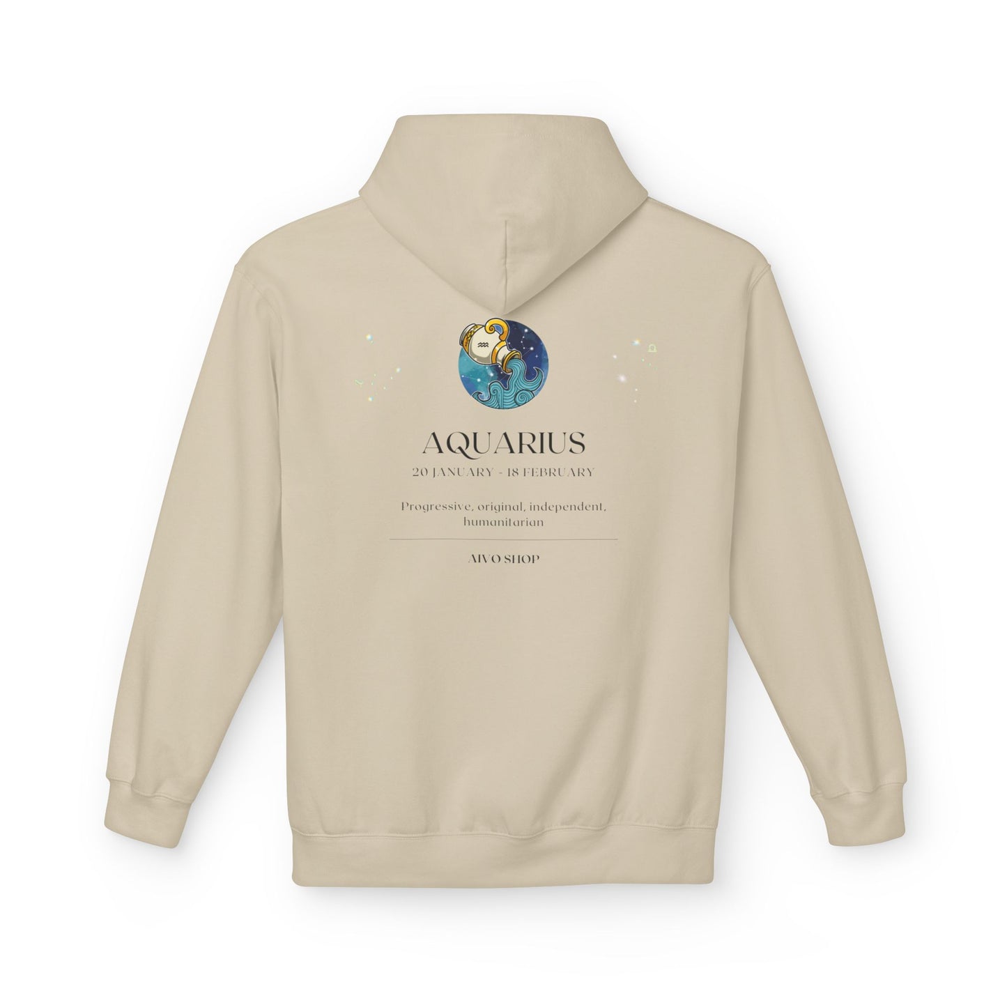Aquarius Zodiac Fleece Hoodie - Softstyle for Astrology Lovers