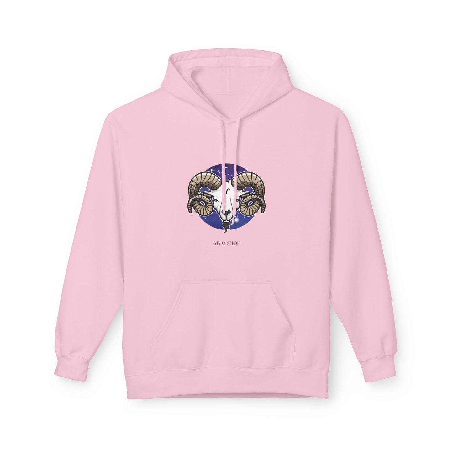 Aries Zodiac Fleece Hoodie - Midweight Softstyle | Astrology Gift for March-April Birthdays