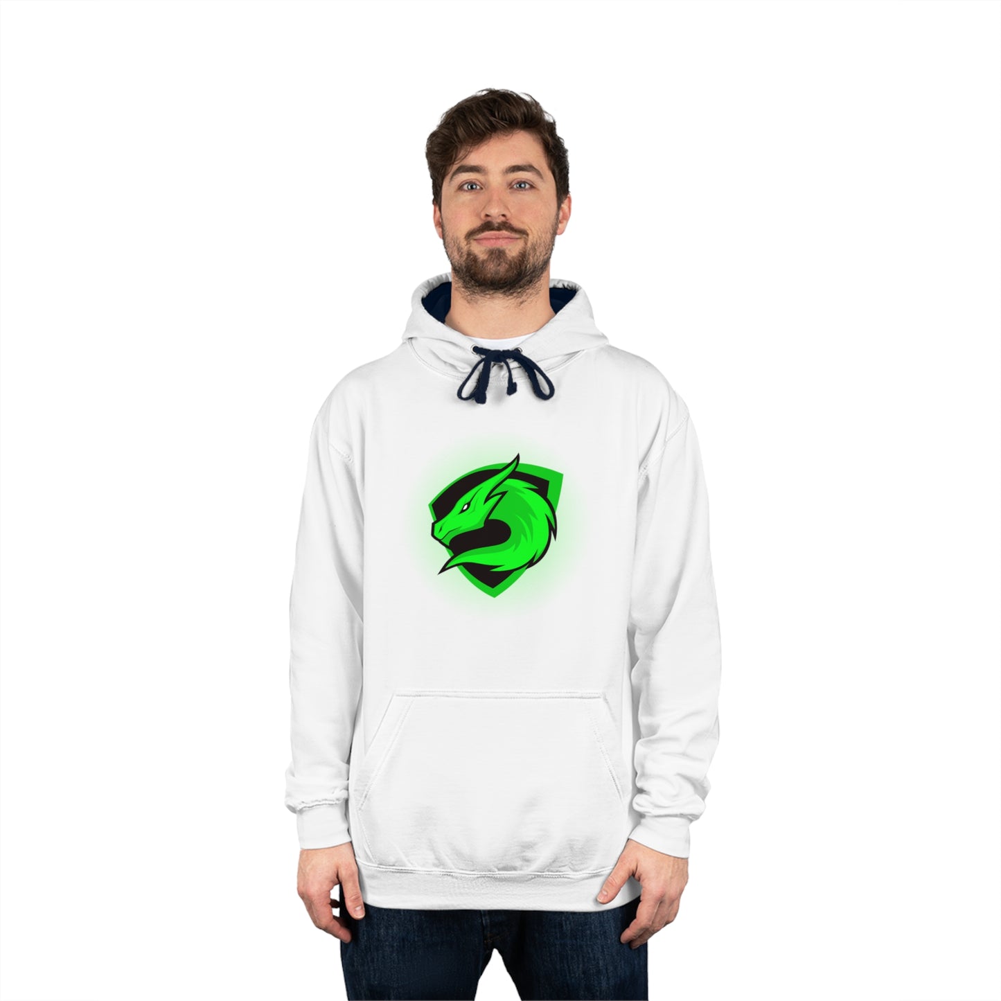 Custom Unisex Varsity Hoodie with Green Dragon Design | Stylish & Comfortable Apparel for Fans