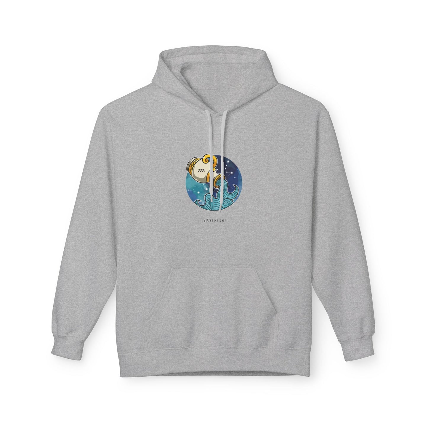 Aquarius Zodiac Fleece Hoodie - Softstyle for Astrology Lovers