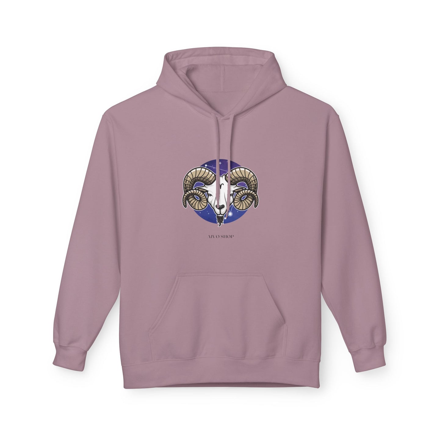 Aries Zodiac Fleece Hoodie - Midweight Softstyle | Astrology Gift for March-April Birthdays