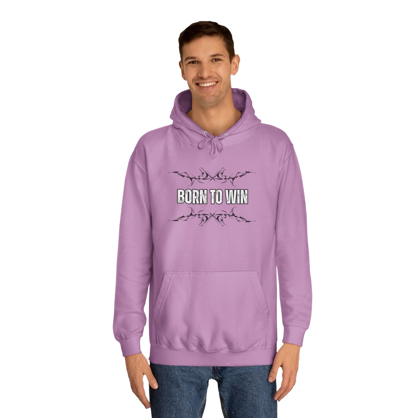 Born To Win Unisex College Hoodie - Motivational Sweatshirt for Students and Athletes