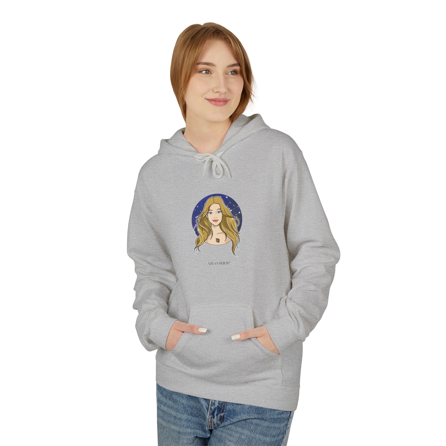 Virgo Zodiac Hoodie - Softstyle Unisex Fleece with Astrological Design