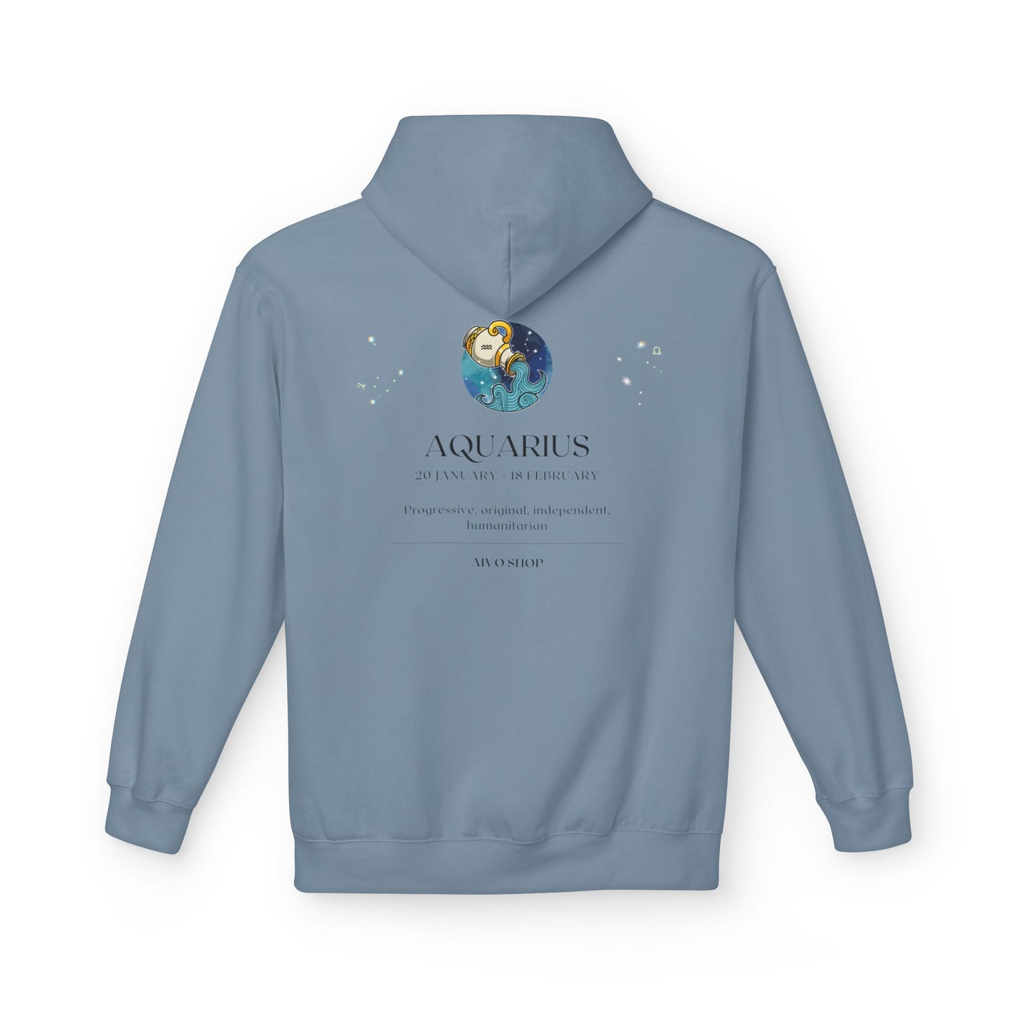 Aquarius Zodiac Fleece Hoodie - Softstyle for Astrology Lovers