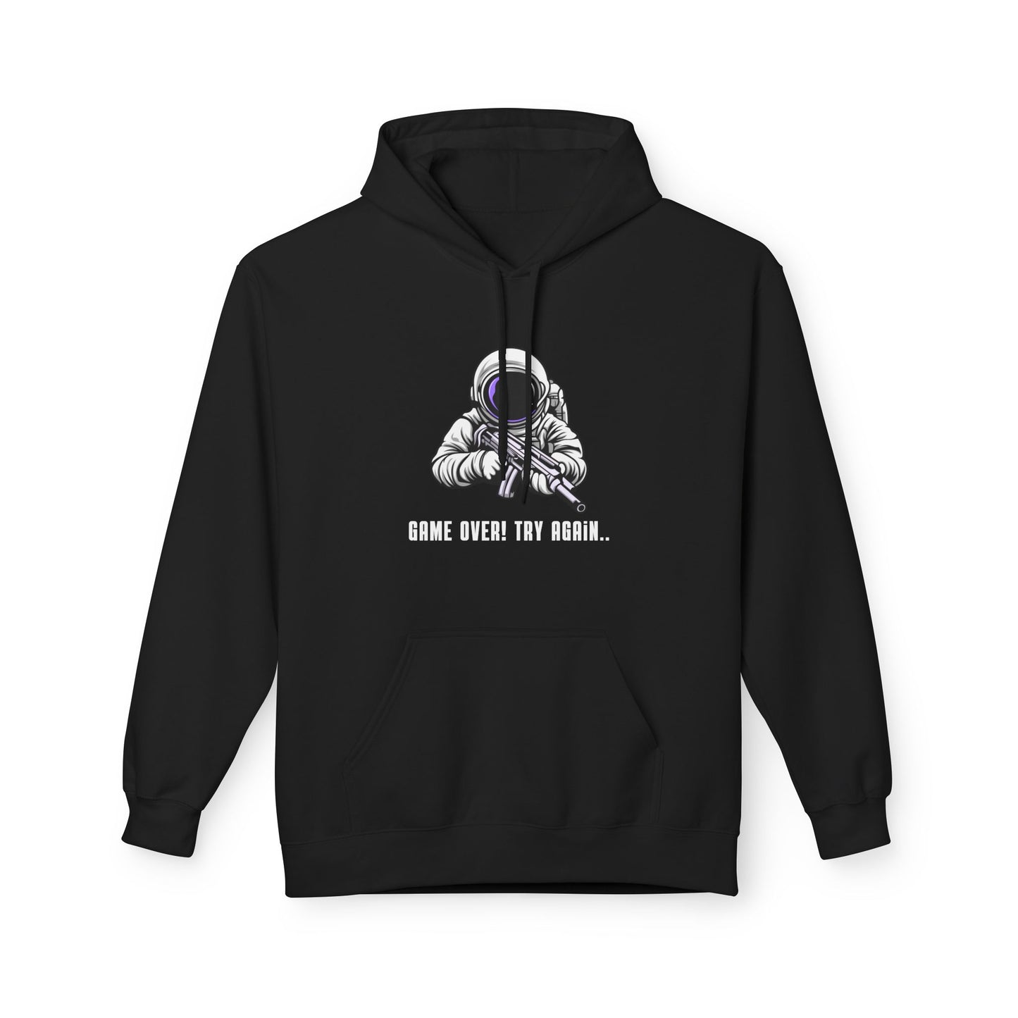 Game Over Astronaut Hoodie - Unisex Midweight Softstyle Fleece