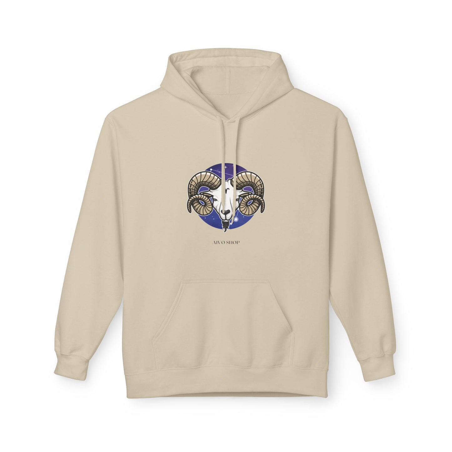 Aries Zodiac Fleece Hoodie - Midweight Softstyle | Astrology Gift for March-April Birthdays