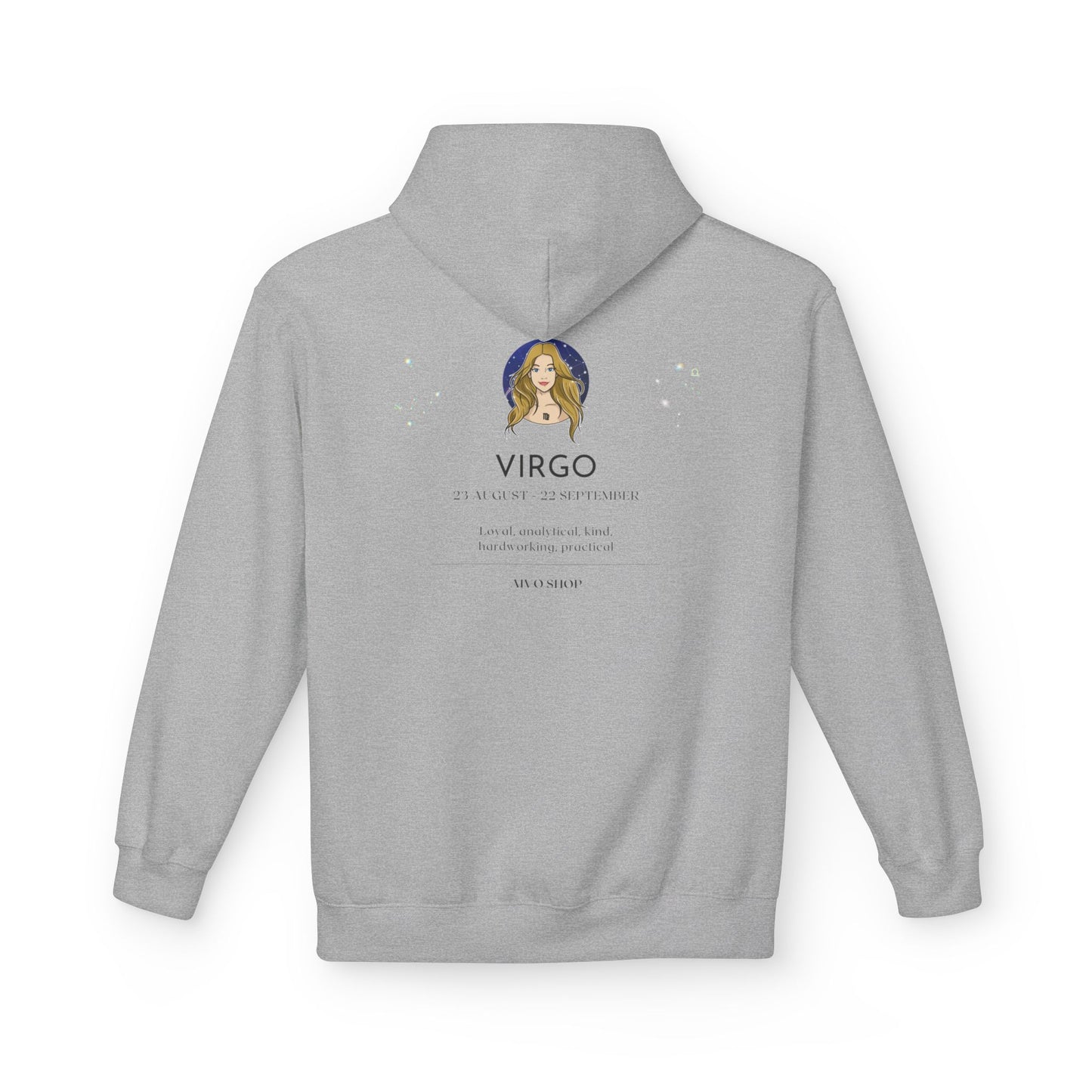 Virgo Zodiac Hoodie - Softstyle Unisex Fleece with Astrological Design
