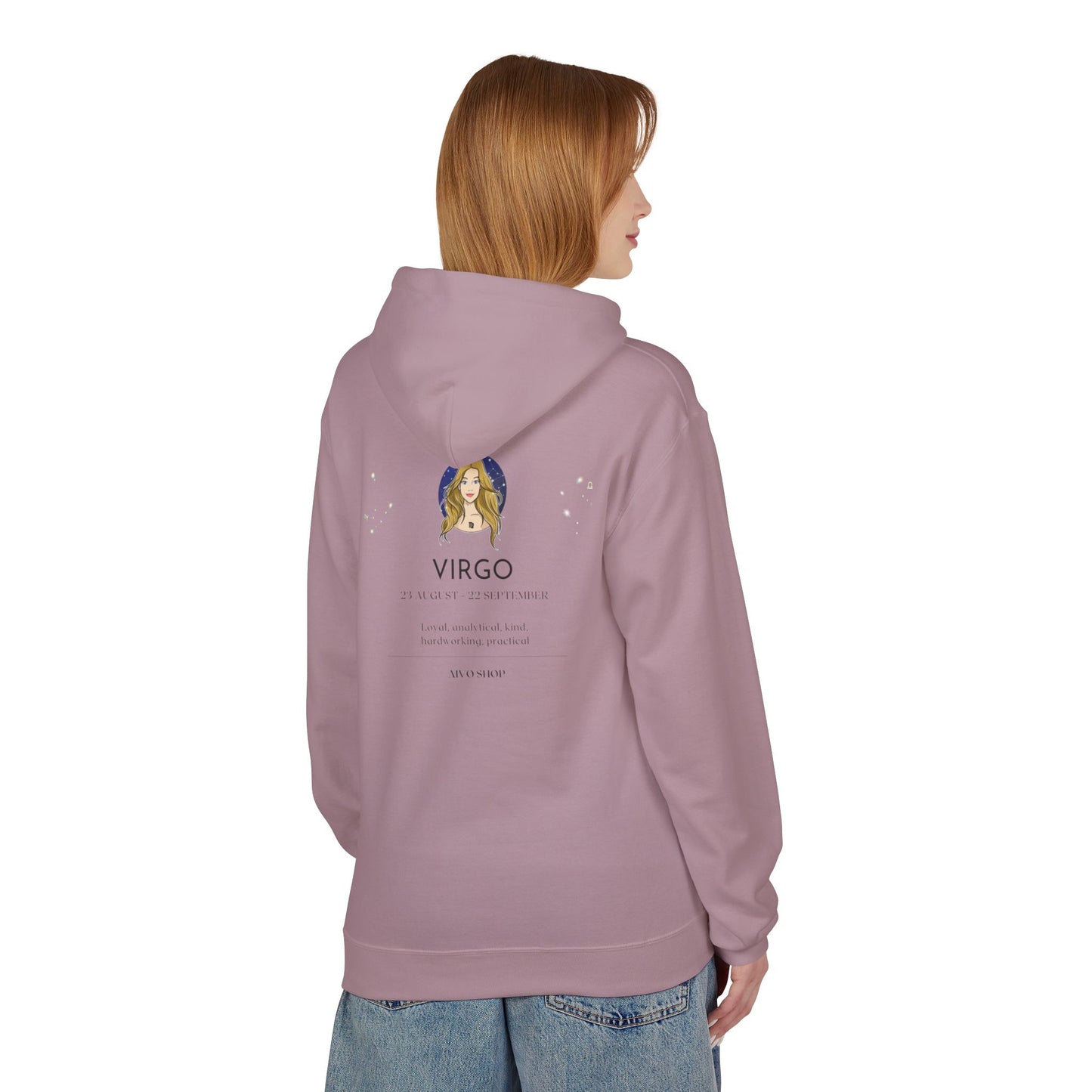 Virgo Zodiac Hoodie - Softstyle Unisex Fleece with Astrological Design