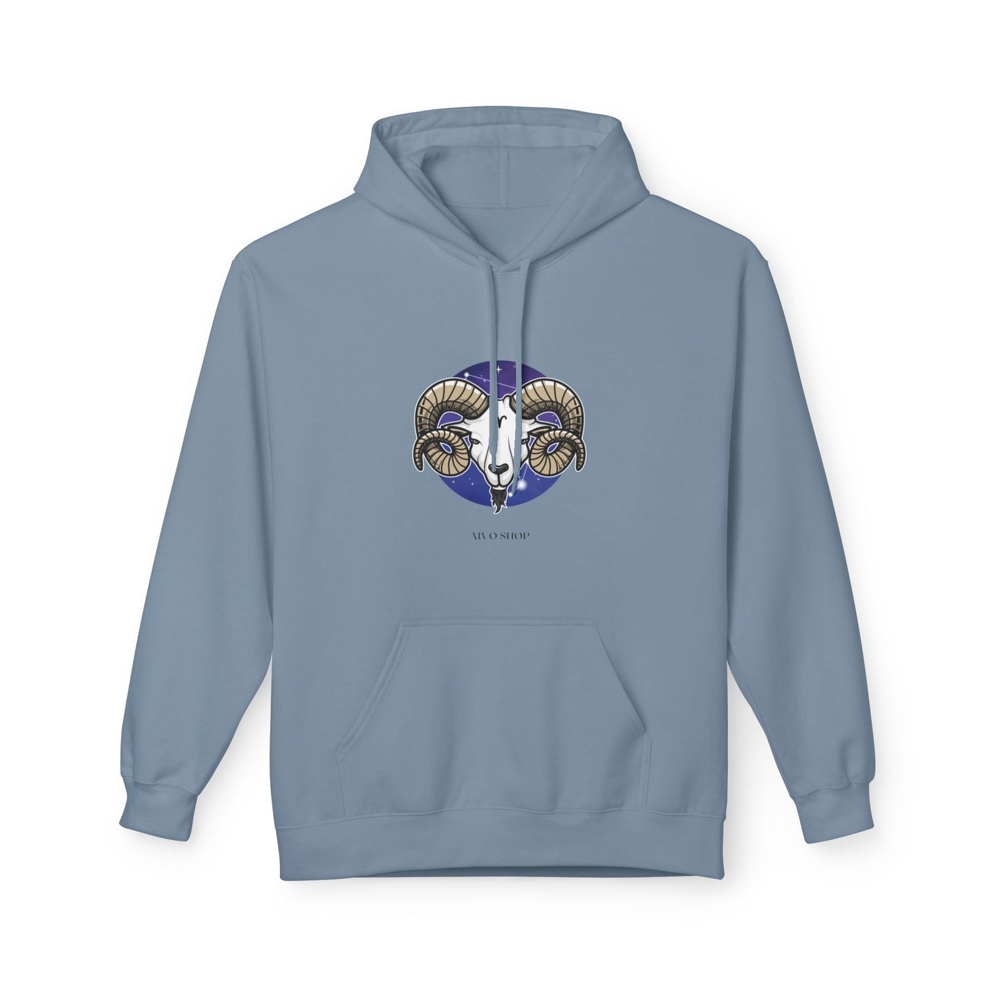 Aries Zodiac Fleece Hoodie - Midweight Softstyle | Astrology Gift for March-April Birthdays