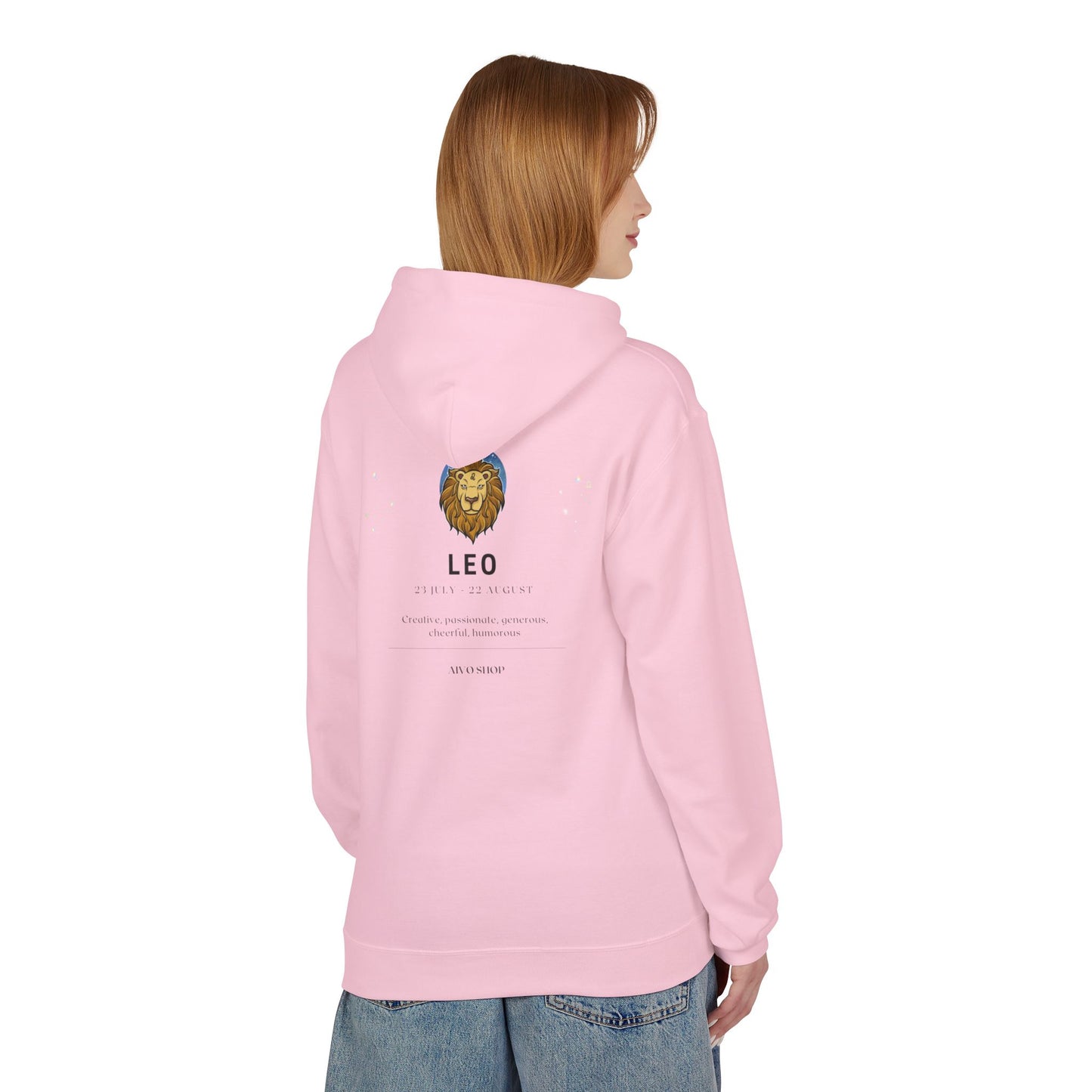 Leo Zodiac Hoodie - Unisex Midweight Fleece with Lion Design